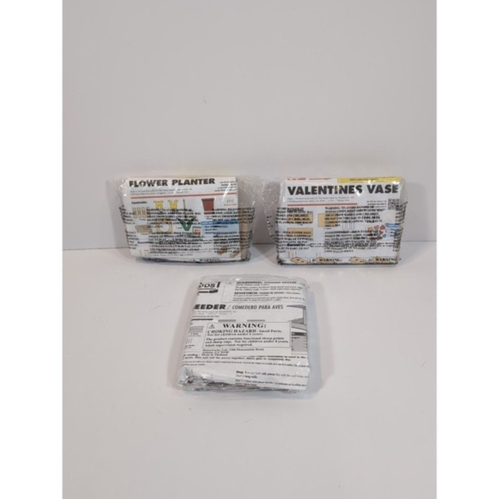 Home Depot Kids Workshop Kit Lot Flower Planter Valentines‎ Vase Bird Feeder DIY